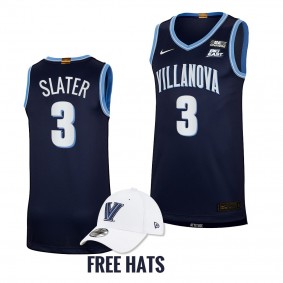 Brandon Slater Villanova Wildcats 2021-22 Elite Basketball Navy Road Jersey Free Hat