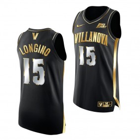 Villanova Wildcats Jordan Longino #15 Black Authentic Jersey 2021-22 Golden Edition