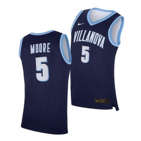 Villanova Wildcats Justin Moore Navy 2020-21 Replica College Basketball Jersey