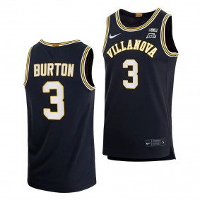 Tyler Burton Villanova Wildcats #3 College Basketball Navy Elite Jersey